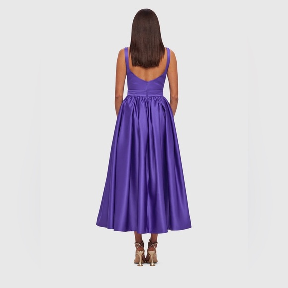 Leo Lin Colleen Sleeveless Scoop-Neck Midi Dress in Eminence, 12 - Picture 3 of 16